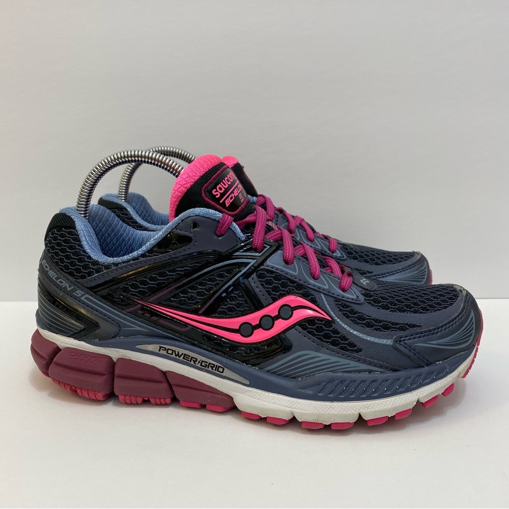 Saucony Echelon 5 Blue Pink Black Running Shoes Sneakers S10276-1 Women Size 8